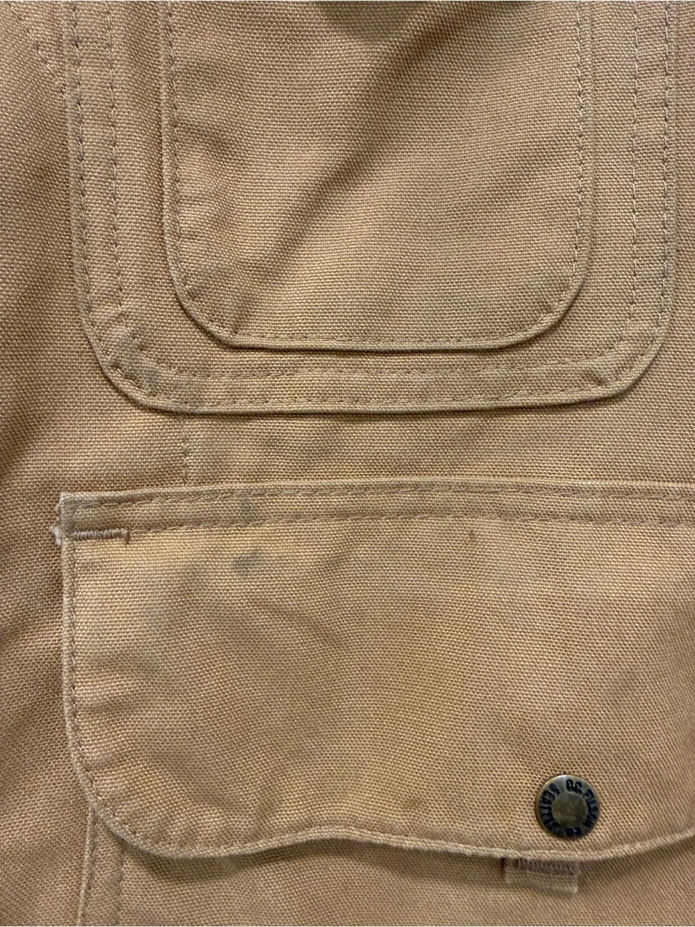 Filson Style 10493 Hunting Field Vest XL Tan Canvas Made USA Cotton Button